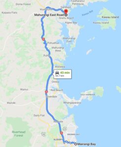 Google Map Entry Mairangi Bay To Kawau New Zealand 246x300 